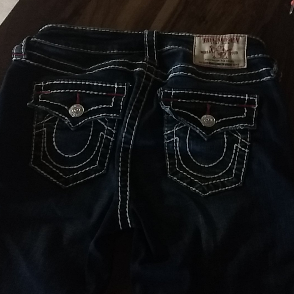 True Religion capri denim shorts